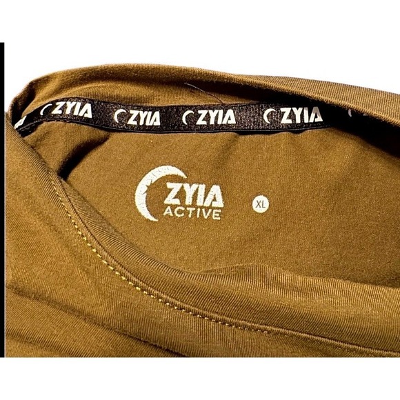 ZYIA Active Men Olive Green Graphic T Shirt XL Athletic Gym Workout Tee - Picture 5 of 5